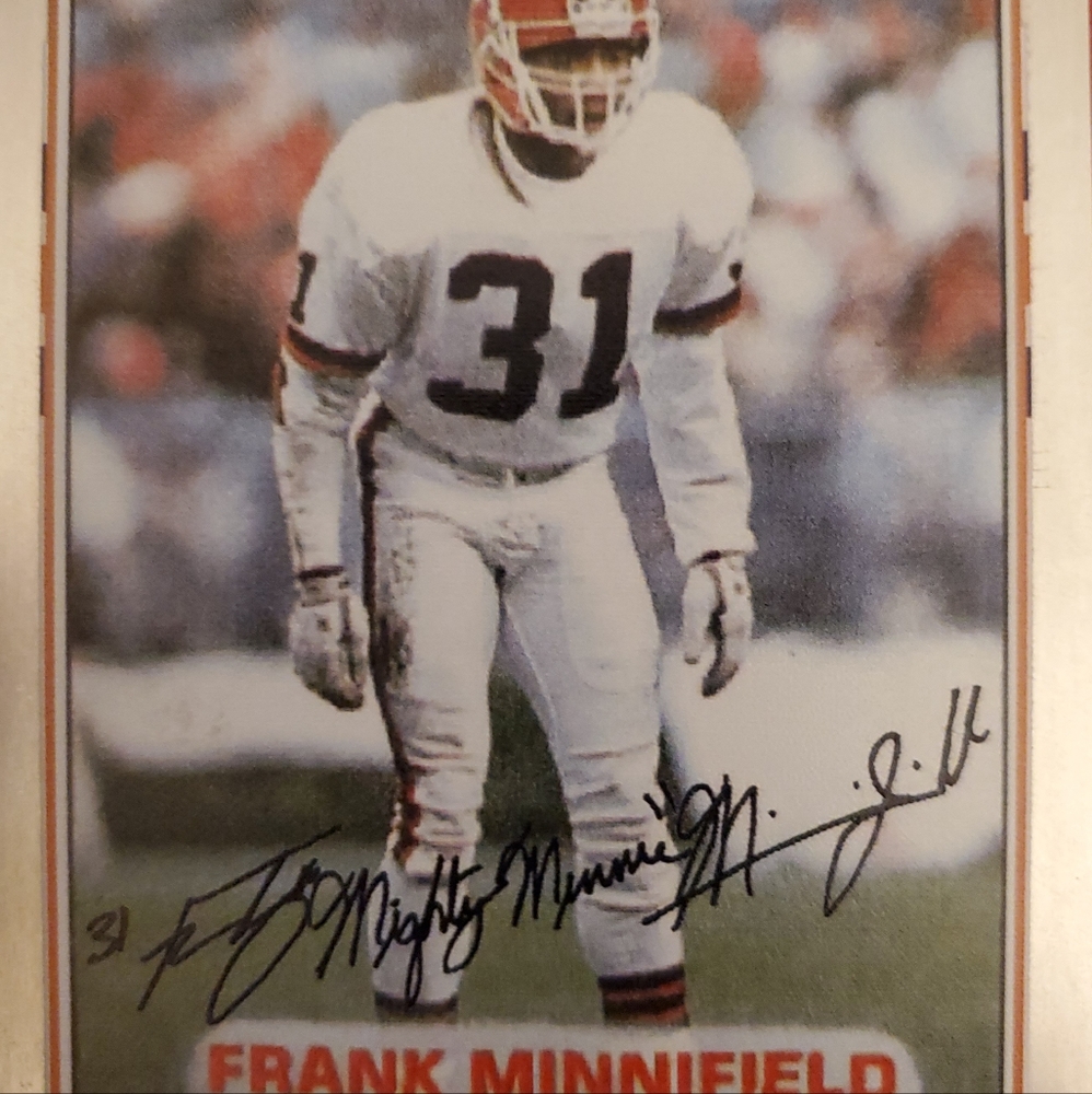 Frank minnifield Cleveland browns cb signed football card